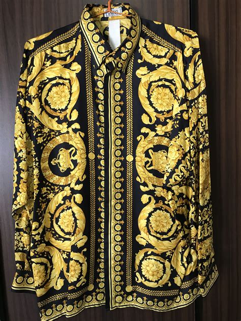 versace silk shirt women& 39|men's vintage Versace silk shirts.